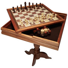 VEVOR Juego de ajedrez Checkers Backgammon Mesa de juegos de mesa 44 cm