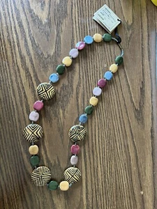 KAZURI (Kenya) Tribal Multi Colored, 30 inch Bead Necklace, Hand Painted NWT - Picture 1 of 1