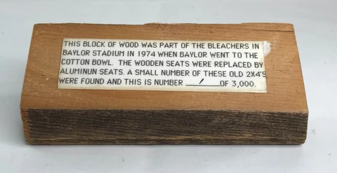 Baylor Bears Football Plaque from Stadium Seats at OLD Floyd Casey 1/3000 RARE!! Cover