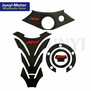 Carbon Oil Tank Pad Gas Cap Triple Clamp Sticker For Yamaha R6 YZF600 2001 2002 - Picture 1 of 4