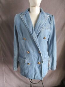 Lauren Ralph Lauren blue denim double breasted blazer sport coat jacket 2