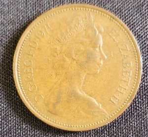 Monete Pence 2 pence 1971 nuove molto rare da collezione prima edizione 25MM Diam! - Foto 1 di 2