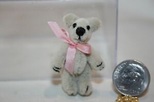 Minniature Dollhouse Artist Made 1 1/2" Jointed Tan Childs Toy Teddy Bear 1:12 