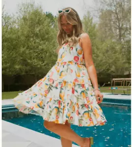 NWT Ivy City Co. Phoebe Sun Dress Women’s XXS Fruit Pattern Ruffled - Picture 1 of 8