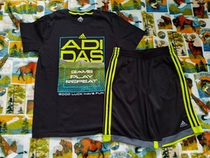 Adidas Kids Lot 2 PCS GAMER Outfit Tee T-Shirt Shorts Size XL Youth Boys - Picture 1 of 3