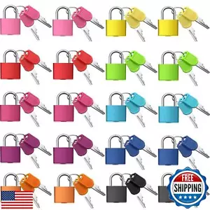 20 Pieces Mini Padlock Suitcase Locks 1.25''with Keys Multicolor Keyed Padloc - Picture 1 of 5