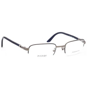 Gucci Eyeglasses GG 1369/Y 4XK Gunmetal/Blue Half Rim Frame Italy 50[]21 135 - Picture 1 of 6