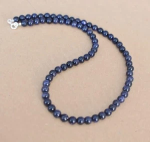 Cadena de piedras preciosas de río azul, plata, 45 cm, 6 mm (NUEVO .13) - Imagen 1 de 2