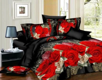 MS 3D Effect Duvet Quilt Cover Bedding Sets with Pillow 2 Cases + Fitted Sheet