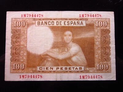 Billete España 100 Pesetas 1953 a8h4478 Banco de España Dinero Foto 1 de 2