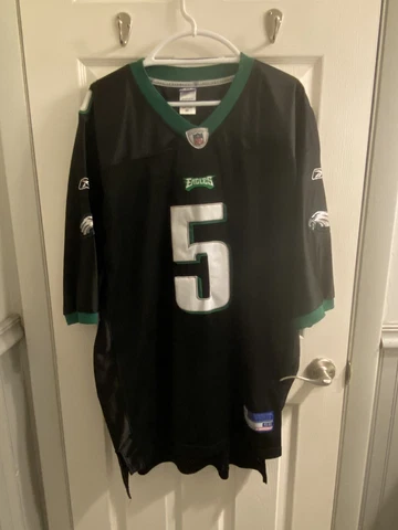 Philadelphia Eagles SEWN Donovan McNabb 5 jersey Mens 56 BLACK Reebok Cover