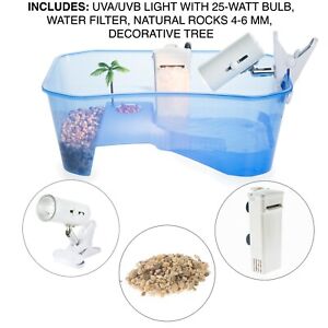 Turtle Tank Starter Kit Terrarium Includes Accessories with Light and Filter 