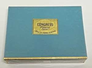 Vintage Congress Playing Cards CEL-U-TONE FINISH-Box Made In U.S.A Sealed NEW - Picture 1 of 9