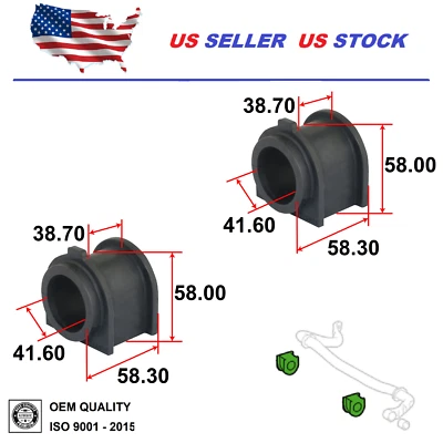Front Stabilizer Bar Bushing Pair for Toyota Land Cruiser 2008-2020 OE Quality - Image 1 of 3