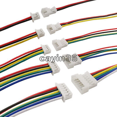 10/5/2Pair JST 1.25 Male Female Wire Connector 1.25mm 2P 3P 4P 5P 6P JST Plug • 1.19£