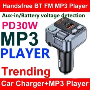 PD30W Bluetooth Transmisor FM y Reproductor MP3 con Cargador Dual USB Tipo C para A5 - Imagen 1 de 16