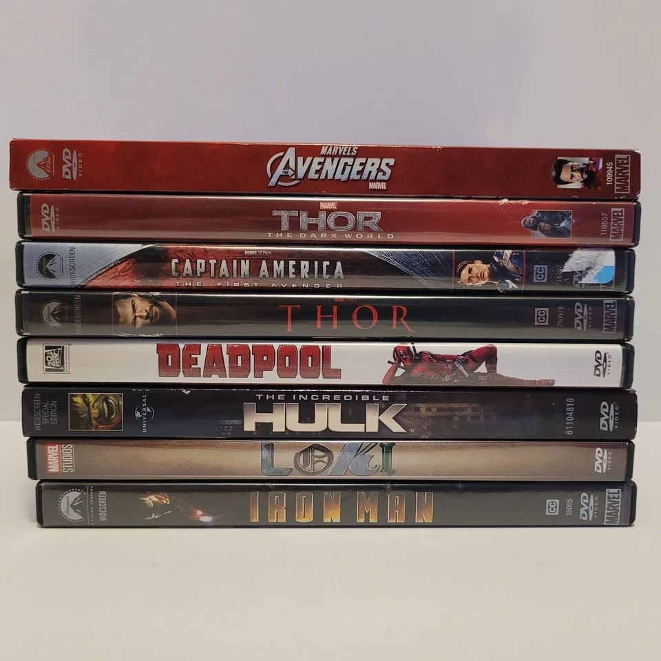 MCU DVD Collection - Ironman Deadpool Incredible Hulk Loki Avengers Thor  - Image 1 of 1