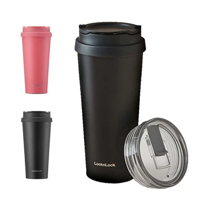 Vaso Clip Negro 18oz, Vaso Café con Tapa a Prueba de Fugas, BPA-Doble Pared... Foto 1 de 4
