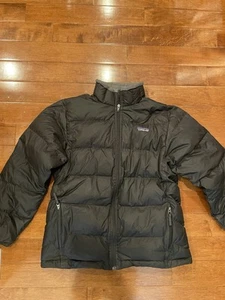 Patagonia Puffer Down Jacket Youth XL 14 Black Netplus Shells - Picture 1 of 13