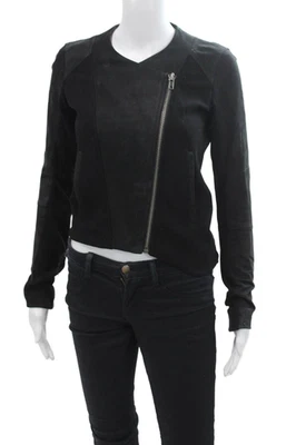 Женская кожаная куртка на молнии Helmut Lang For Intermix Цвет черный Размер Petite - Изображение 1 из 4