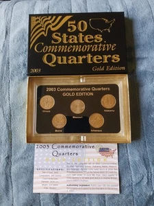 2003 50 States Commemorative Quarters ~ Gold Edition Set COA & Original Box - Picture 1 of 1