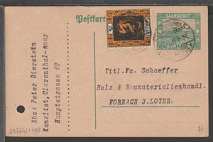 ✔️ DEUTSCHLAND DEUTSCHES REICH SELTENE POSTKARTE SAARGEBIET - Bild 1 von 2