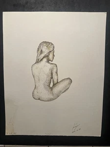 KOJI IKUTA “ NUDE” Copperplate Color Mezzotint ART PRINT SIGNED - Picture 1 of 13