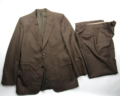 Traje De Colección Años 60 A Rayas 2 Piezas Para Hombre Mod Hollywood Lana Talla 39R / 33 x 32 Acampanado Foto 1 de 4