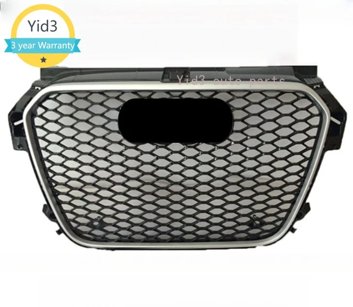 Ajuste para Audi A1 S1 2011-2015 actualización a RS1 plateado parachoques delantero parrilla de nido de abeja Foto 1 de 4
