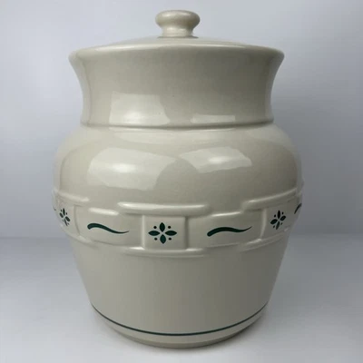 Longaberger Woven Traditions Heritage Borde Verde XL 10” Bote con Tapa EE. UU. Foto 1 de 4