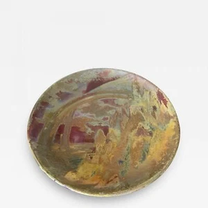 Large Art Nouveau Ceramic Landscape Plate with Luster Glaze by Clement Massier - Picture 1 of 12