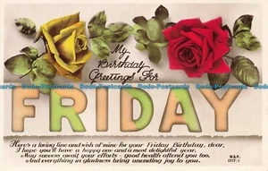 R640693 My Birthday Greetings for Friday. Wildt and Kray. RP - Picture 1 of 2