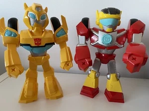 RARE x 2 - Bumblebee AND Hot Shot - Transformers Playskool Rescue Bots Autobot - Picture 1 of 5