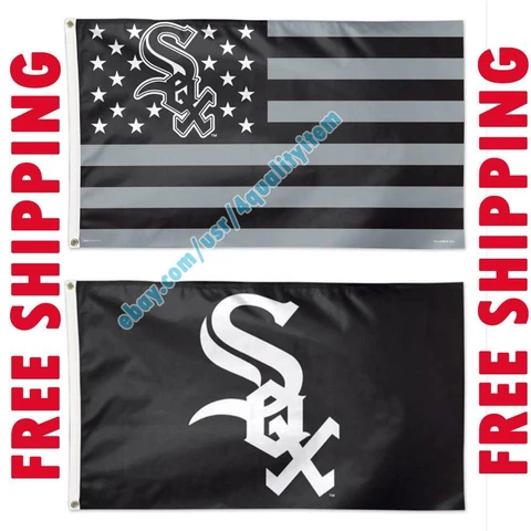 Deluxe Chicago White Sox Logo USA Stars Stripes Flag Banner 3x5 ft MLB Fan 2020 Cover