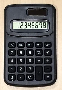 Electronic Pocket Calculator Desk 8 digits Solar Battery School Shop Work NEWc04 - Picture 1 of 4