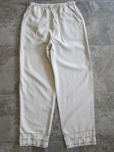 J.Jill ST Small Tall Hose 30 Ins. 100% Hanf Öko Natur Elastischer Bund Stretch - Bild 1 von 9