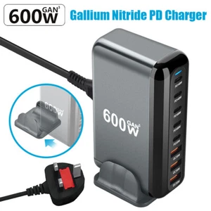 600W GaN Fast Charging Station USB Type C Dock Multi Charger Laptop Phone 8 Port - Picture 1 of 16