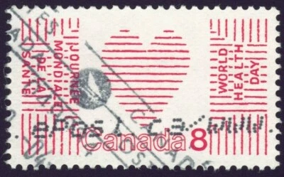 Canadá sc#560 Día Mundial de la Salud de las Naciones Unidas, papel F, usado Foto 1 de 2