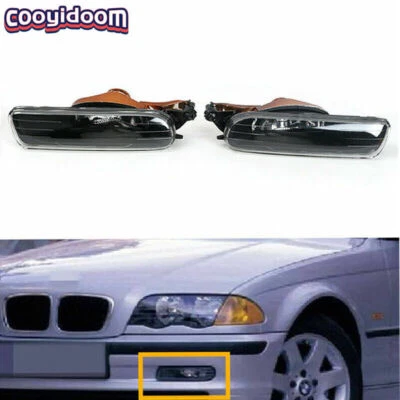 1 Pair Front Fog Lamp Bumper Light Without bulbs For 1999-2001 BMW E46 323i — 第 1/4 张图片