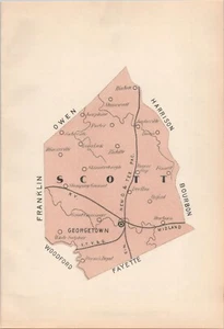 Mapa antiguo del condado de Scott Kentucky 1893 - Imagen 1 de 1