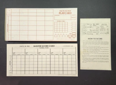Vintage 1967 Facts in Five Score Pads and Instructions Replacement Parts Pieces Foto 1 de 4