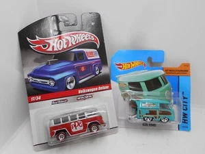 2009/13 Mattel Hot Wheels Real Riders VW T1 Bus + Bus Surf Shop IMBALLO ORIGINALE - Foto 1 di 5