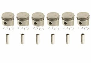 Set of 6 Engine Pistons with Rings OEM MAHLE 001 76 02 for Mercedes Benz