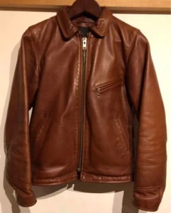 VANSON Leather Single Rider Jacket men Size 34 Color Brown - Picture 1 of 5
