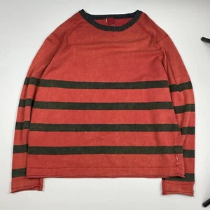 Vintage 90s Levi’s Sweater Striped Knit Red And Black Lightweight Sun-faded L/XL - Picture 1 of 9