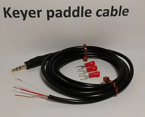 Kabel wiosłowy CW Keyer 6 stóp, wtyczka 1/8" (3,5 mm), złoty prosty klucz kod Morse'a - Zdjęcie 1 z 1