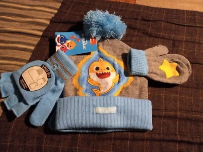 Nickelodeon Niños Bebé Tiburón Invierno Sombrero, 2 Pares Guantes o Mitones para Niños Edad 3-7 Foto 1 de 4
