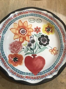 Anthropologie Nathalie Lete Francophile Plate Pour Toi Red Heart Rare - Picture 1 of 4