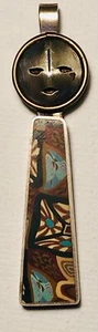 Handcrafted Pendant Estate Find, Symbolic Moon 2" L Silver Tone Not Signed - Picture 1 of 6