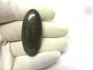 Augen Obsidian Eye Obsidiane Cabochon 46,6x20,4 mm 60 ct. Nr. U25815 - Bild 1 von 3